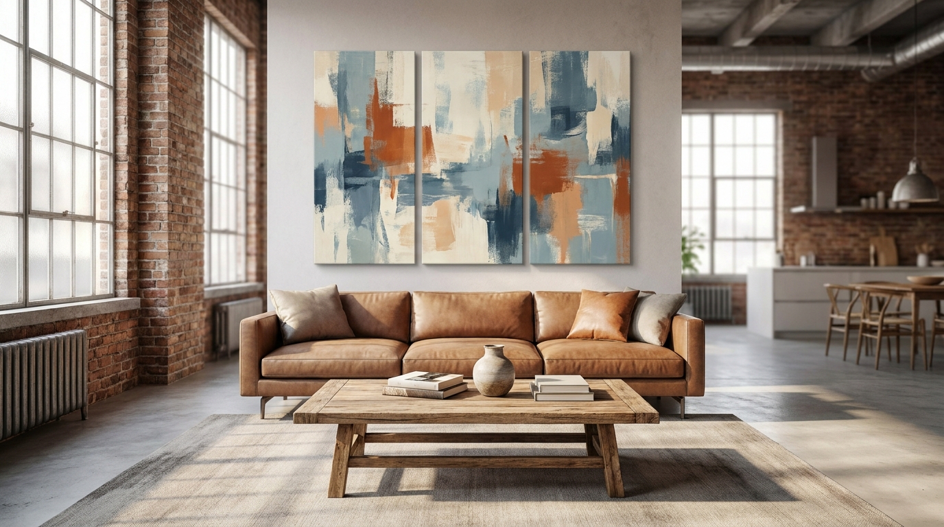 Multi-panel canvas sets for open-concept lofts