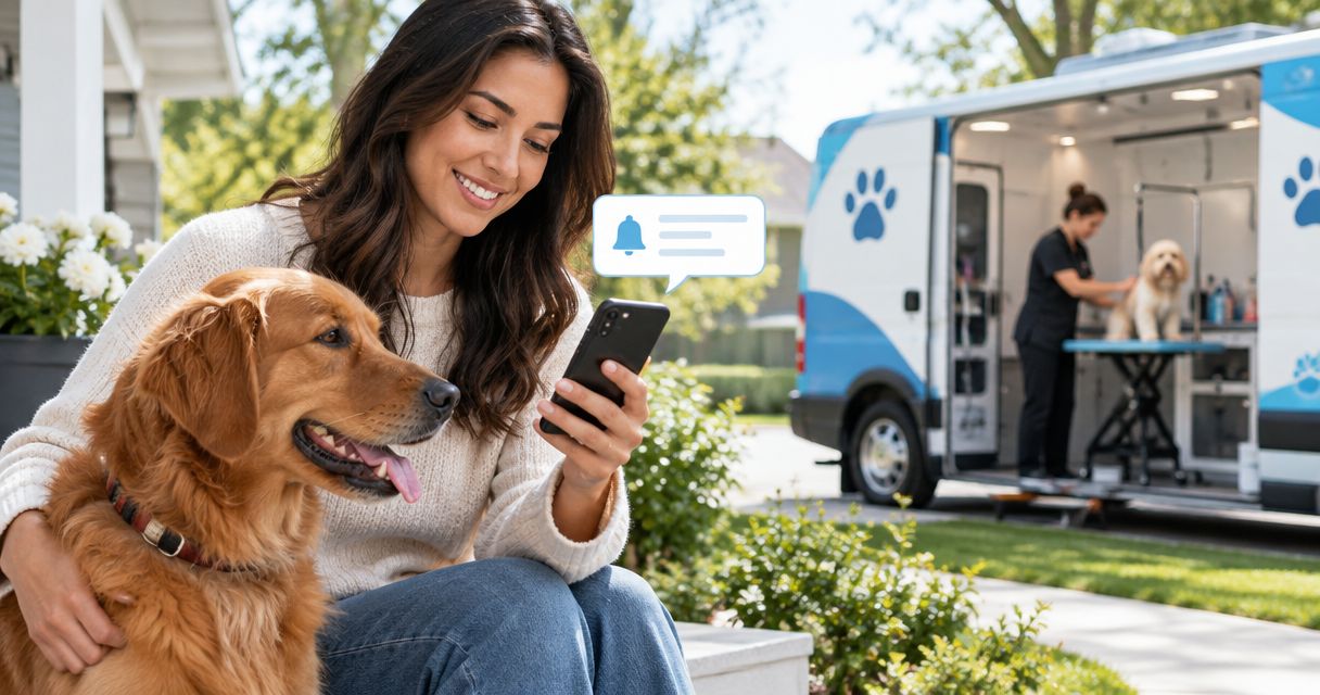 Automatically get text reminders before your groomer arrives