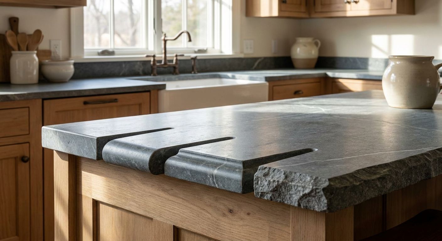 Best countertop edge profiles for farmhouse kitchens