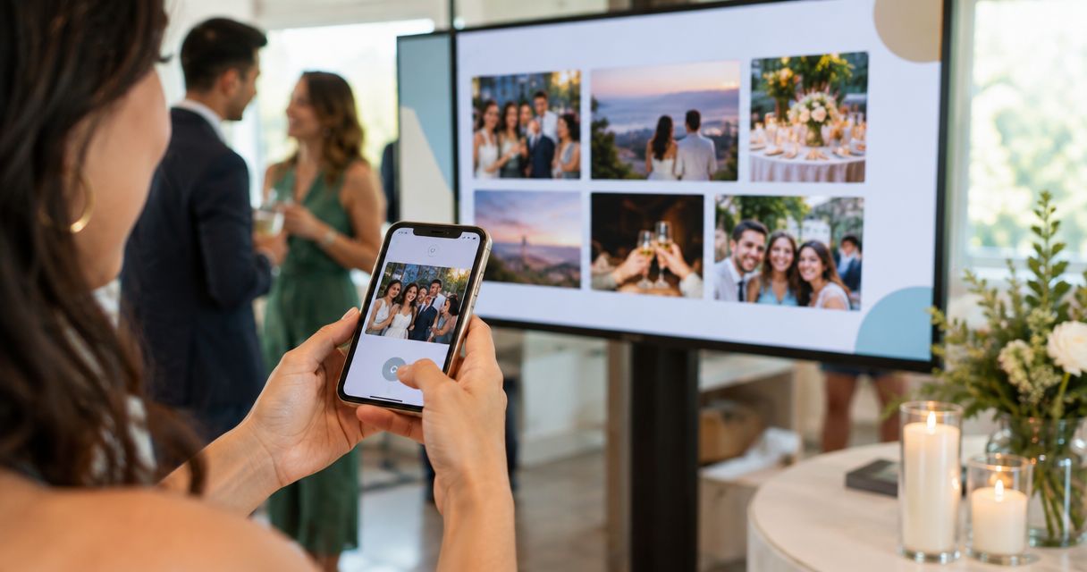 Can guests upload their own photos to a shared event gallery?