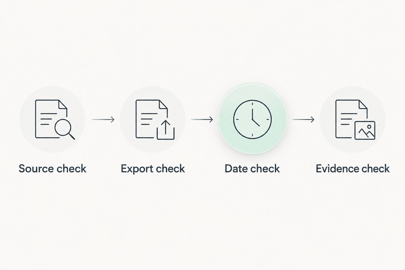 Four checks connecting the original conversation to verified analysis evidence