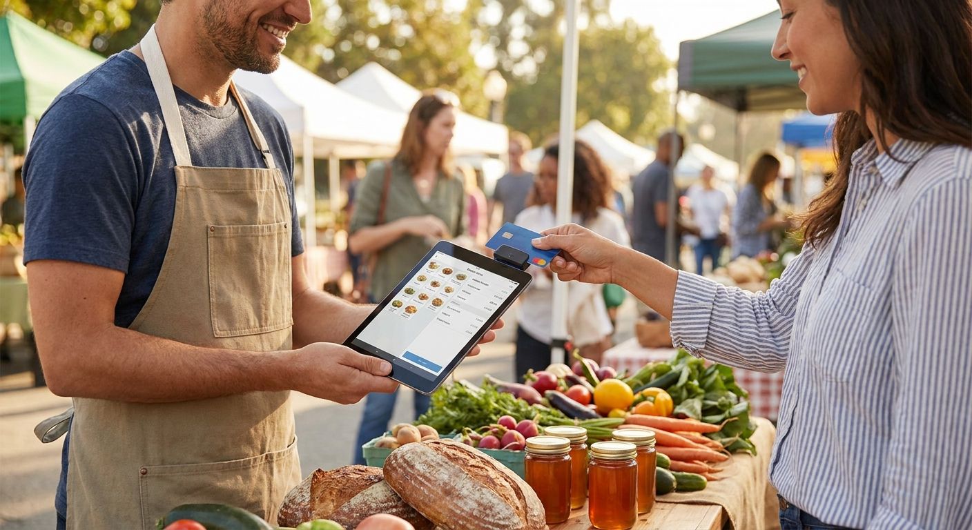 Mobile POS for farmers market and pop-up grocery vendors