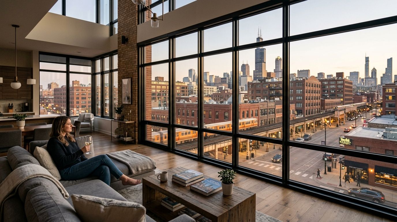 Apartments with floor-to-ceiling windows in Fulton Market