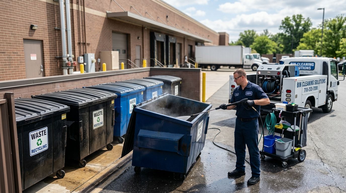 How to set up a recurring bin cleaning schedule for a commercial property
