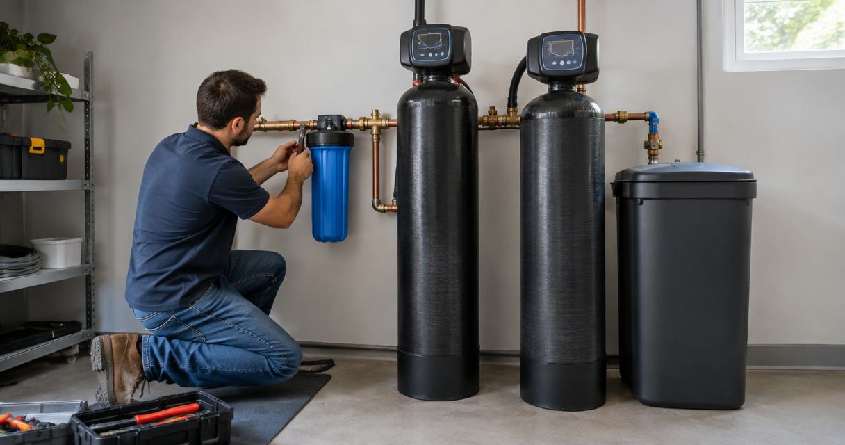 How to connect a whole-house water filter and softener