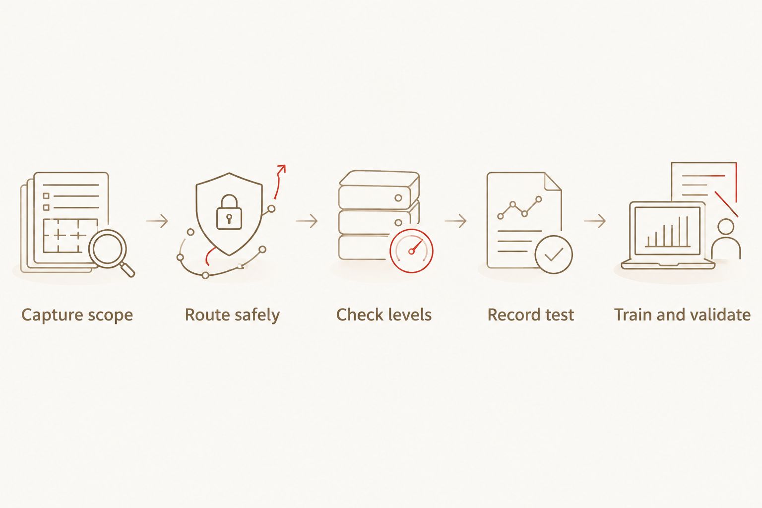 NAM workflow from choosing the capture scope to training and validating the model
