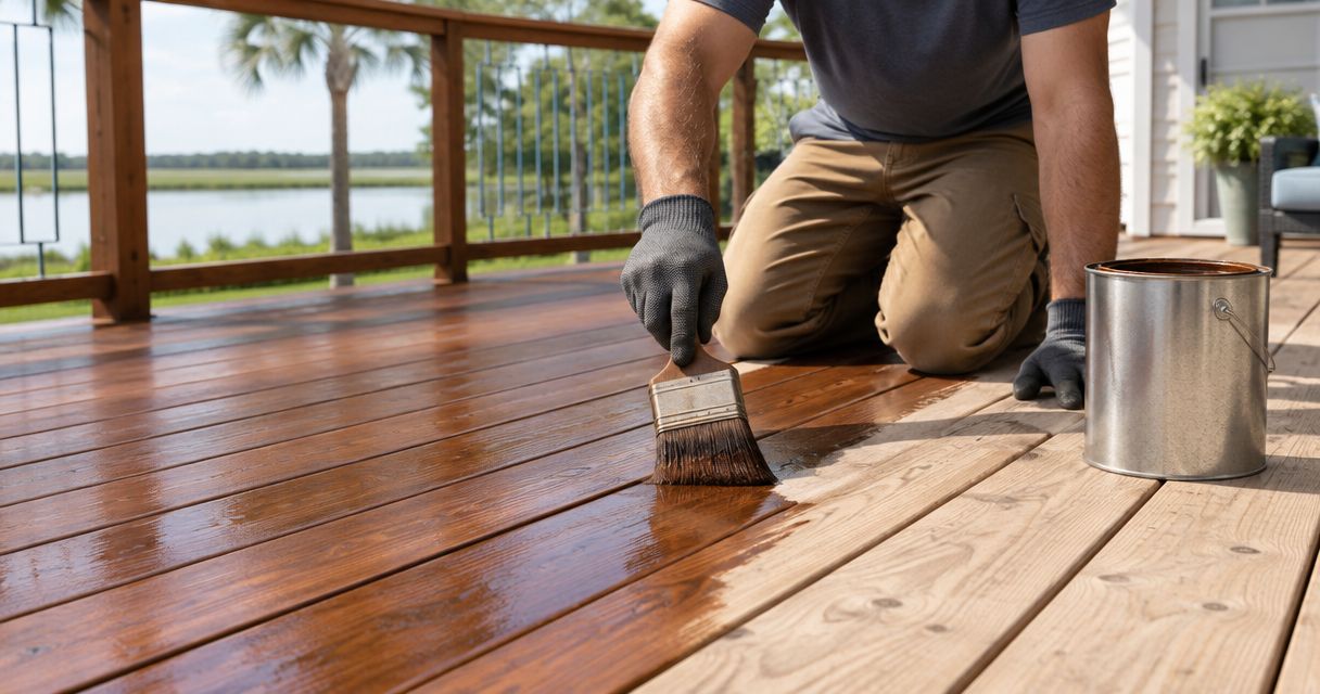 How much does it cost to stain a deck in Pooler, GA?