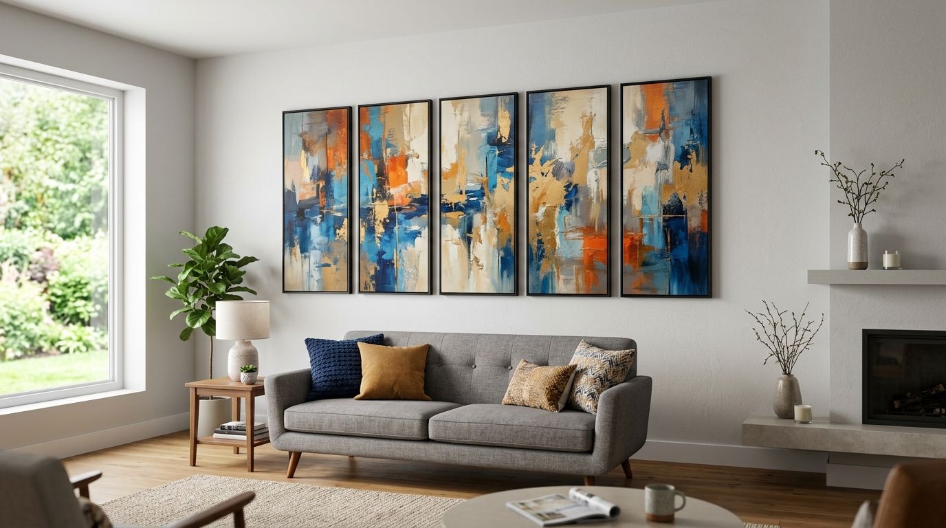Multi-panel canvas sets for a large statement wall