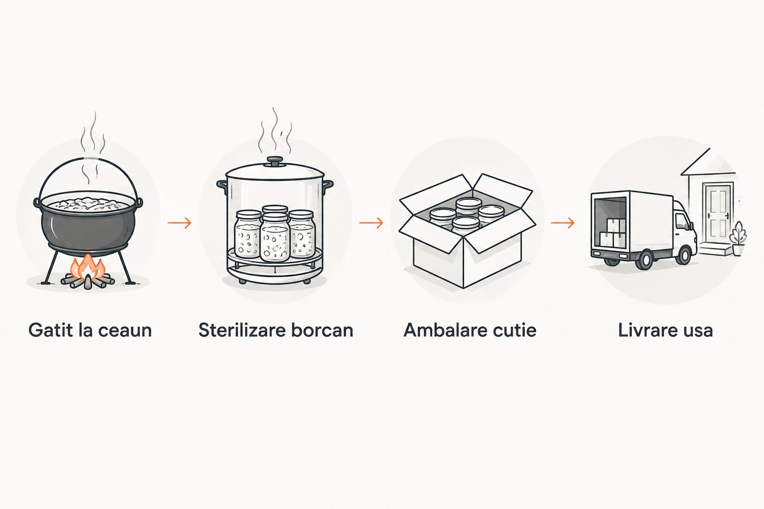 Pașii de la gătire la livrare pentru zacuscă la borcan