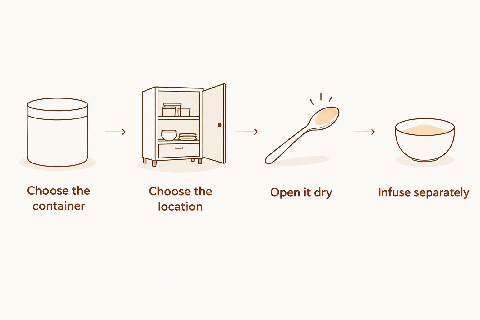 Four steps for keeping stored saffron dry and preparing a separate infusion