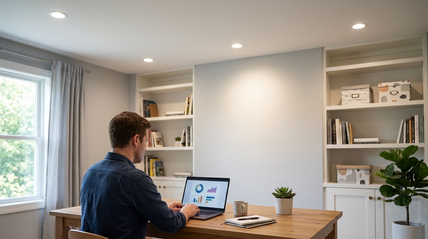 Recessed lighting installation for home offices