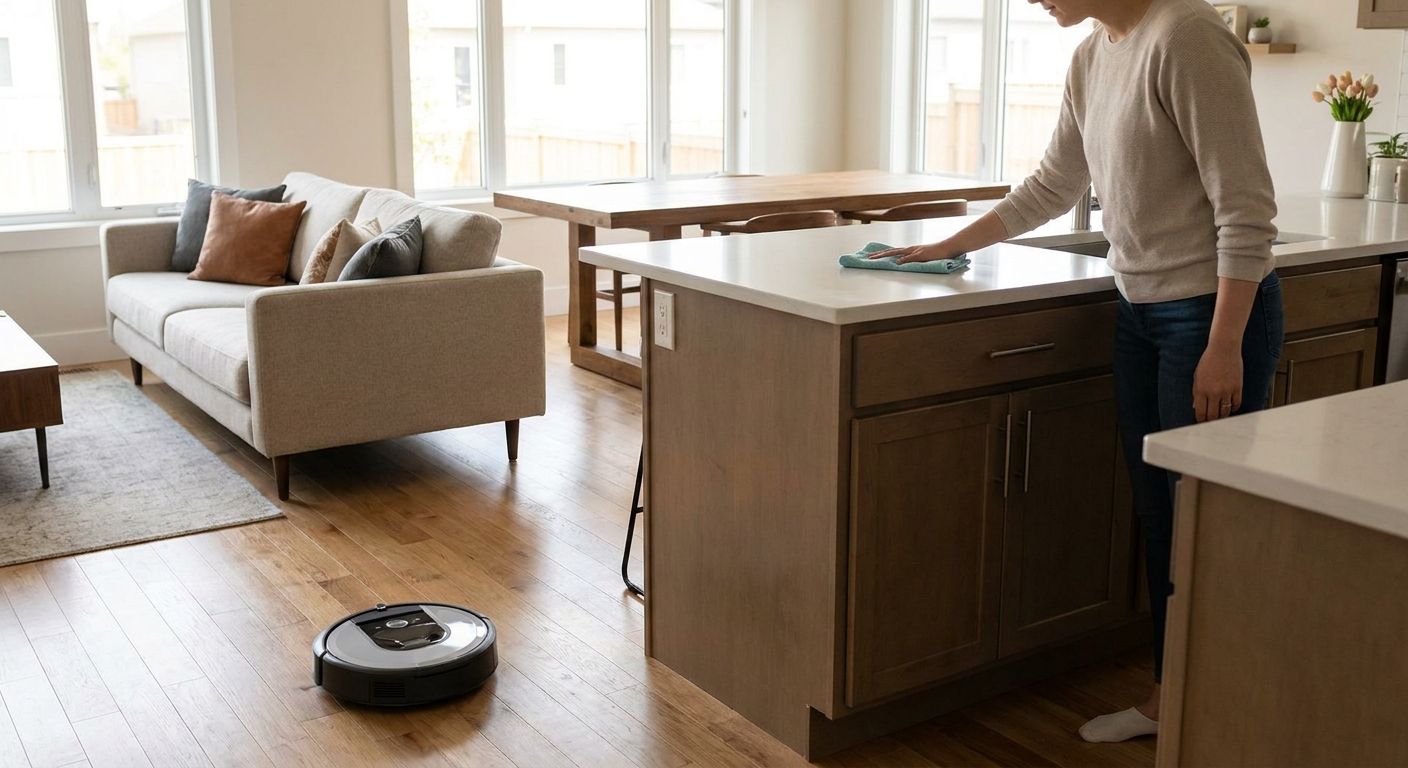 House cleaning for open-concept living spaces