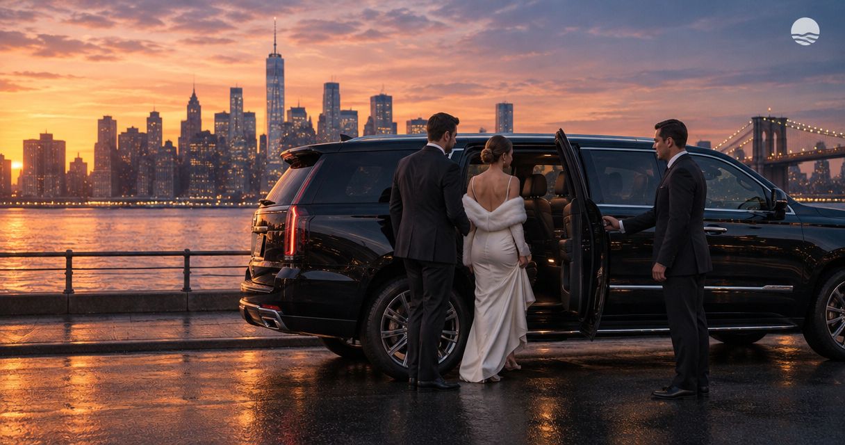 Black SUV car service in NYC for wedding-party travel