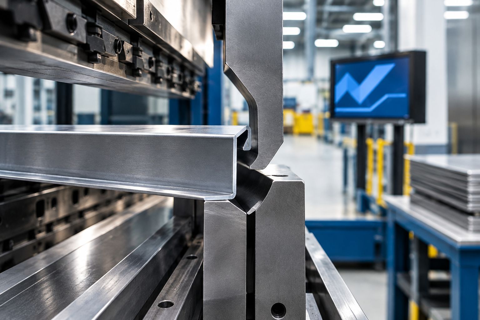 Side view of a return flange clearing the recess of a generic gooseneck press brake punch