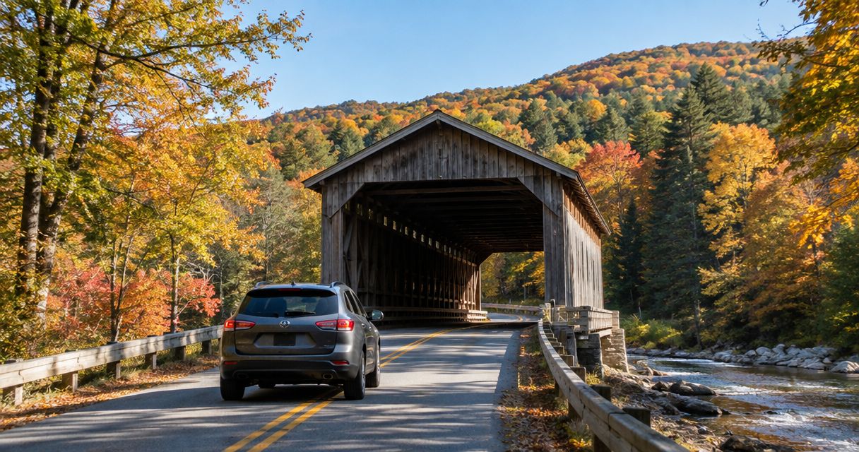 How long does a covered bridge scenic trail typically take to drive?