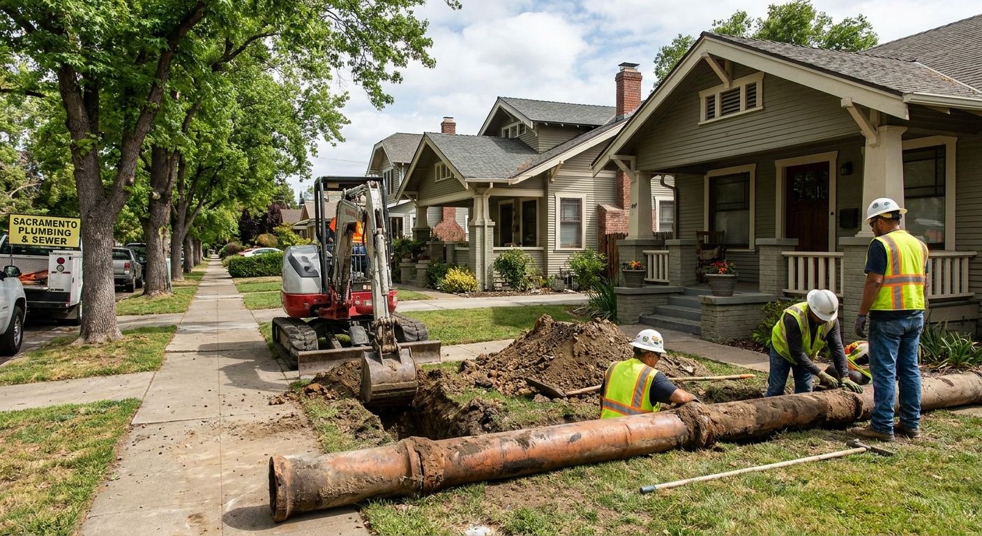 Sewer line repair for older Sacramento homes