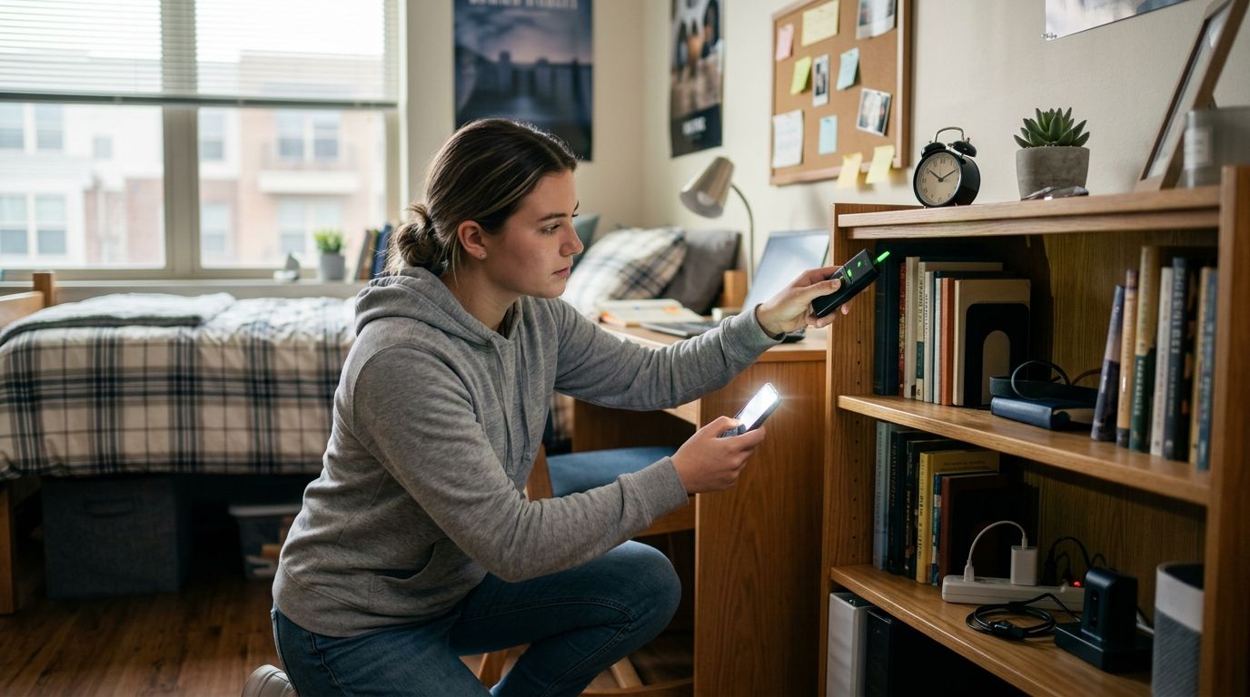 How to check a college dorm room for hidden cameras