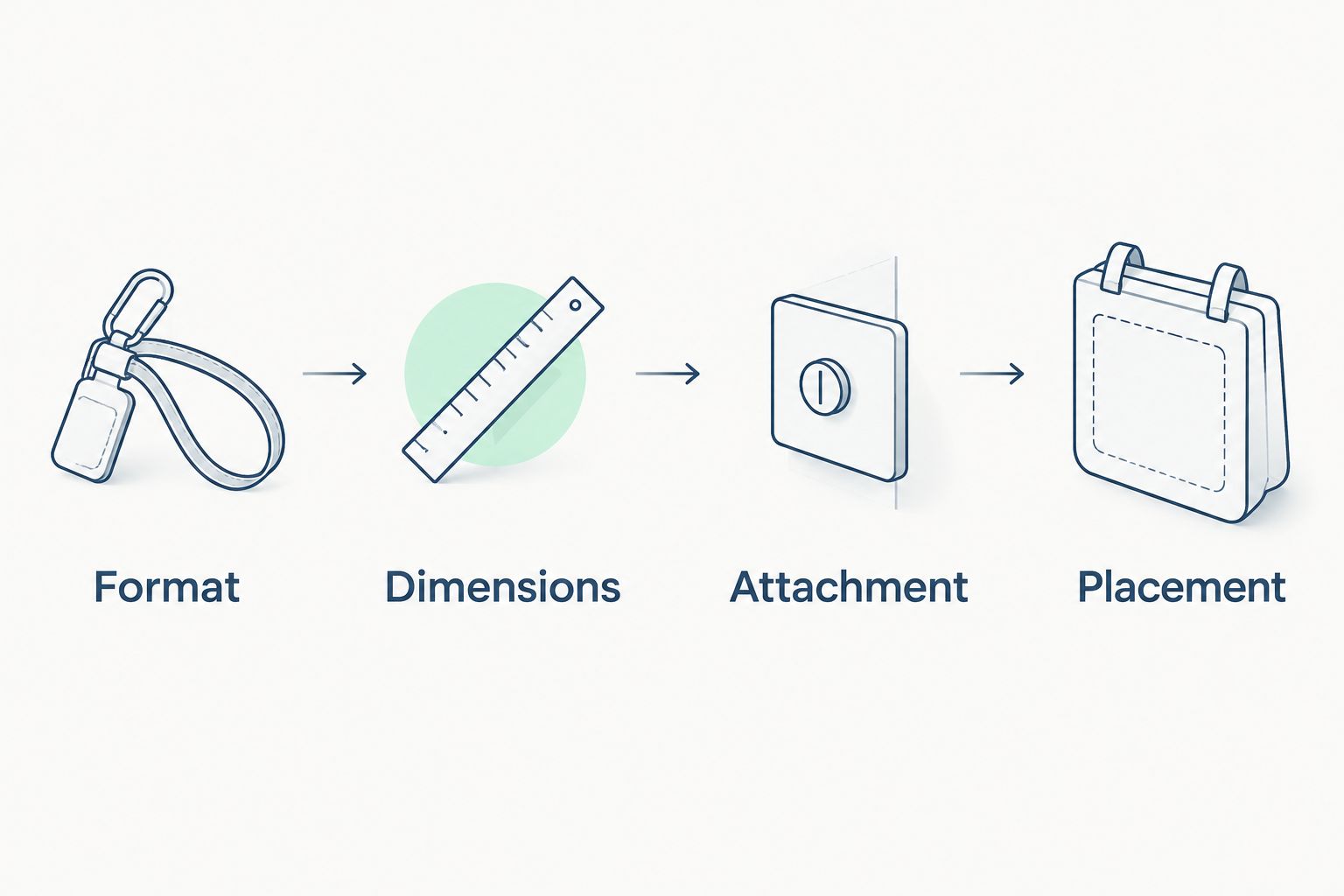Four buying checks: format, dimensions, attachment, and placement