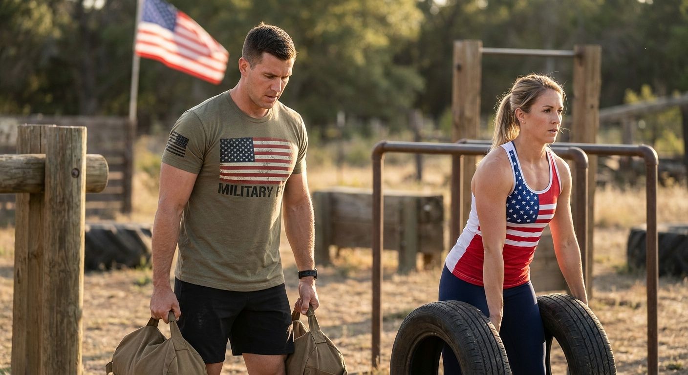Patriotic apparel for CrossFit and PT workouts