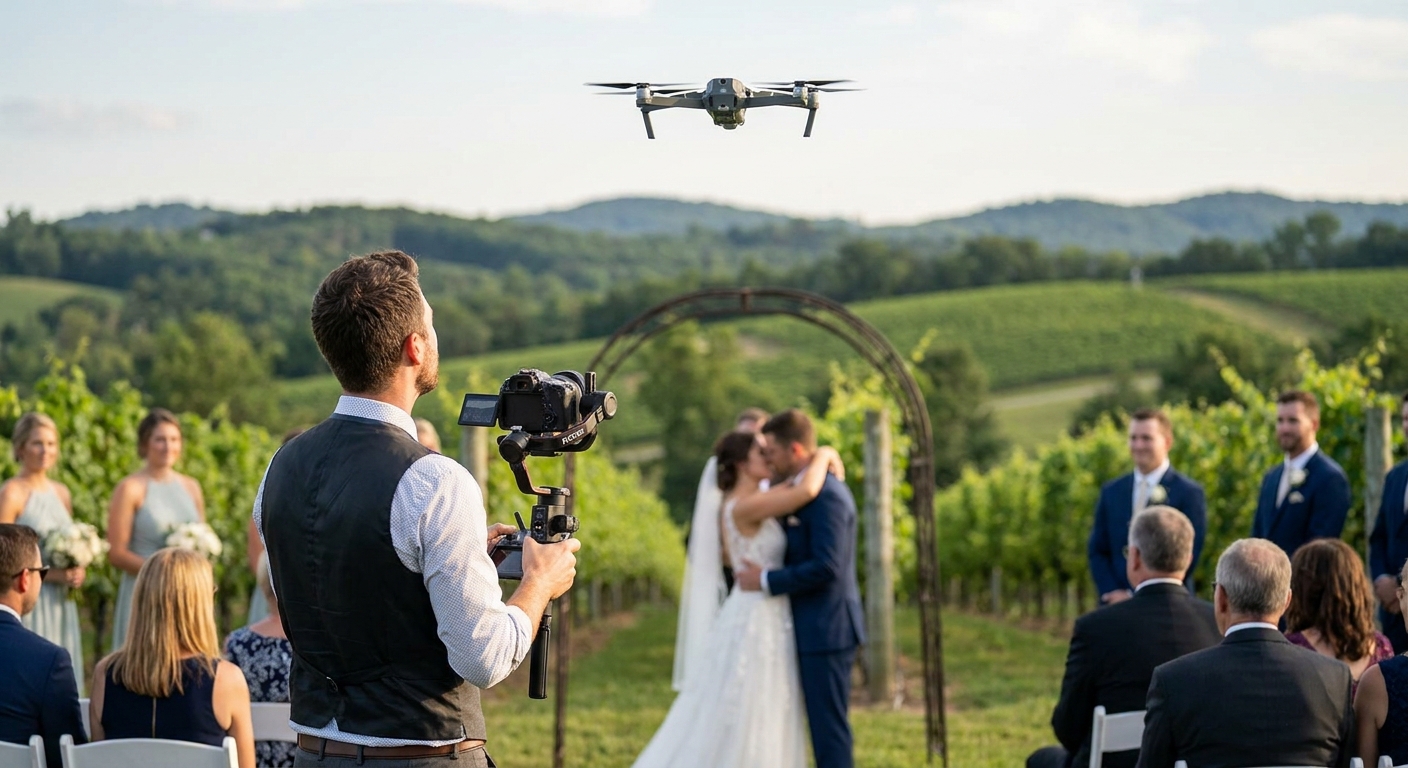 Wedding videography for drone footage coverage