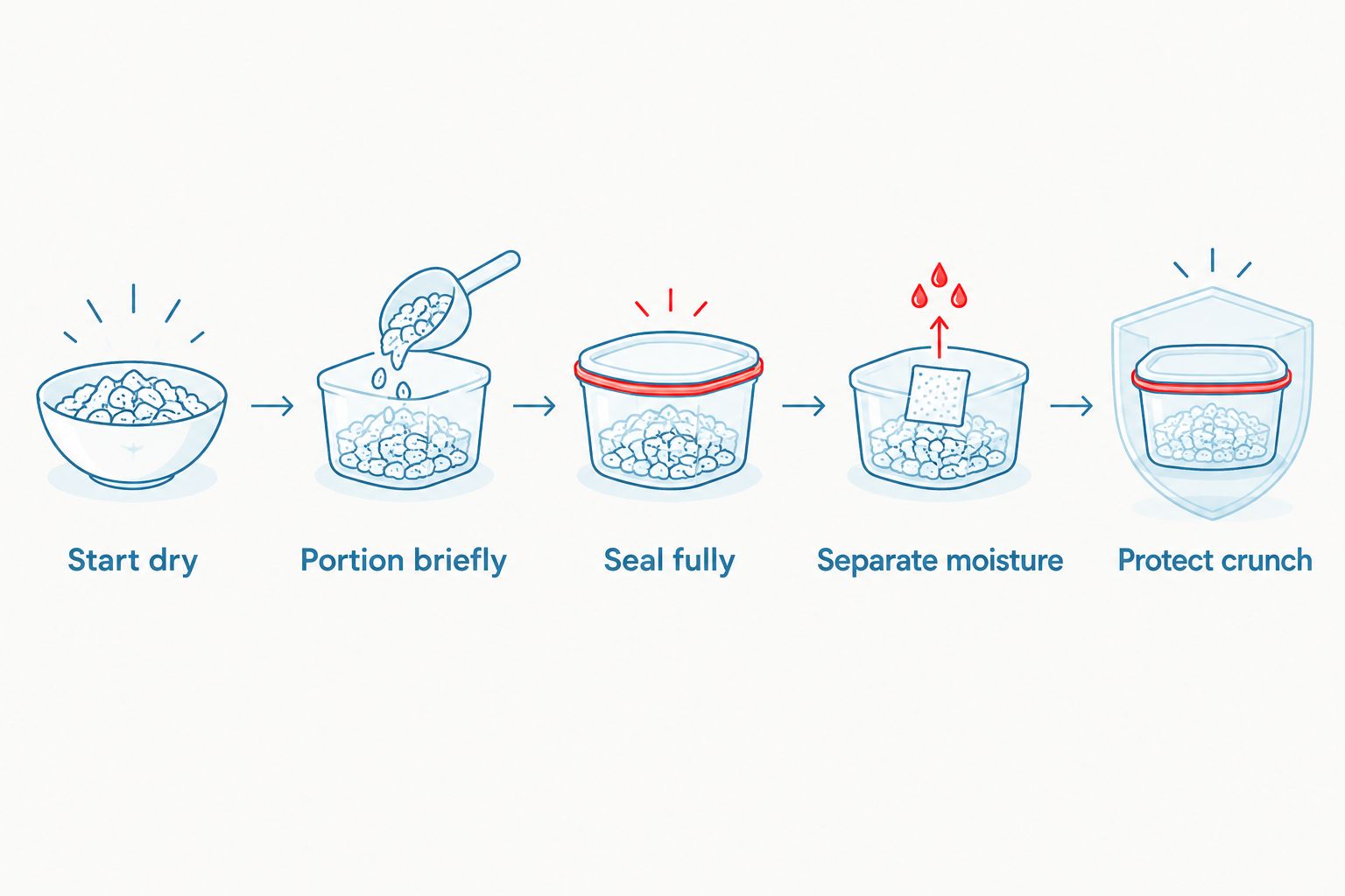 Five packing steps for keeping freeze-dried mango dry, sealed, separate, and protected from crushing