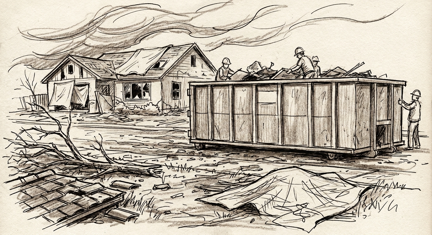 Dumpster rental for storm and disaster cleanup