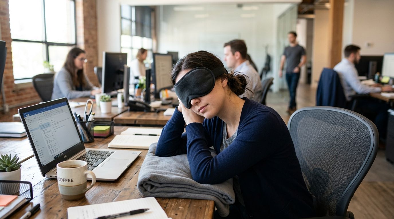 Blackout eye mask for naps at work
