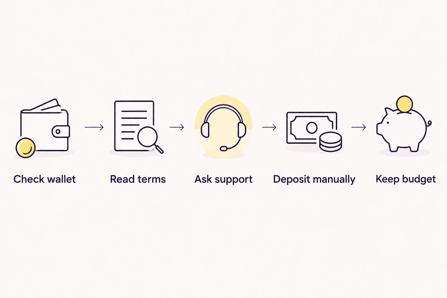 Steps for checking recurring reload options before making a manual wallet deposit