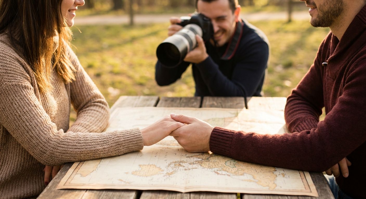Engagement photography for long-distance couples