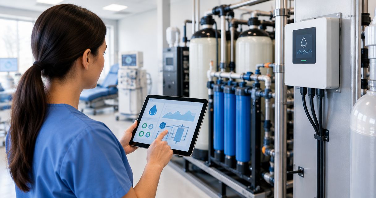 IoT monitoring for dialysis center water treatment systems