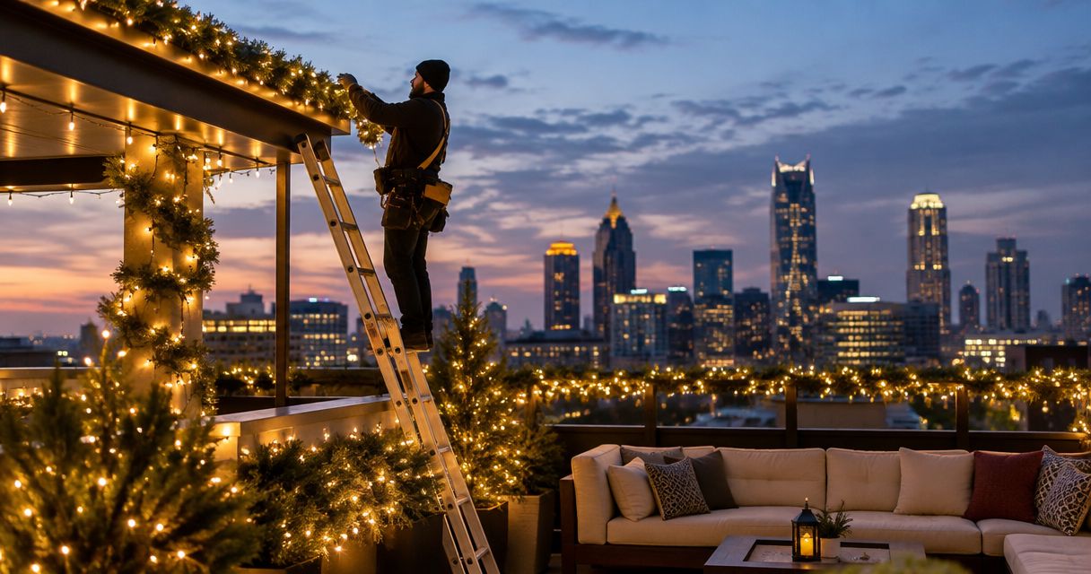 Best rooftop christmas lighting installation services in Atlanta 2026