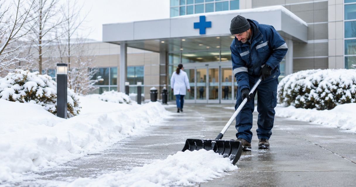 Can snow removal meet compliance for medical facility walkways?