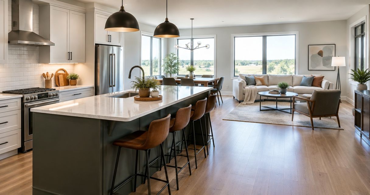 Best kitchen layouts for open floor plan homes in Central Iowa