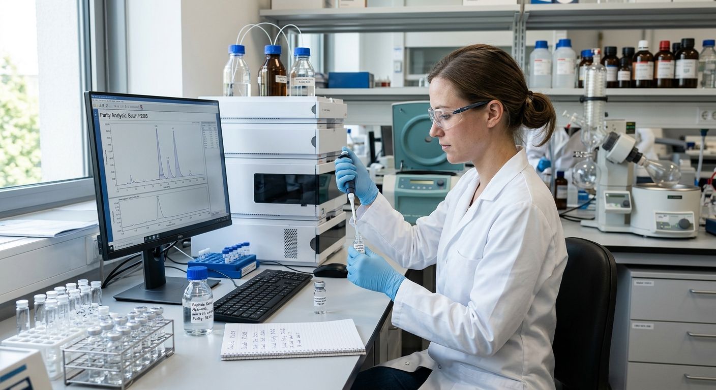 How often should peptide batches be retested for purity?