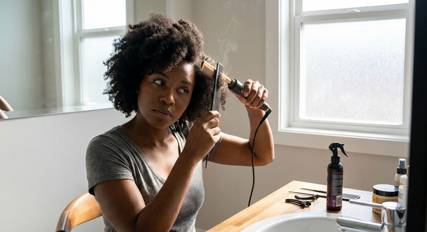 How to use a hot comb on 4c natural hair