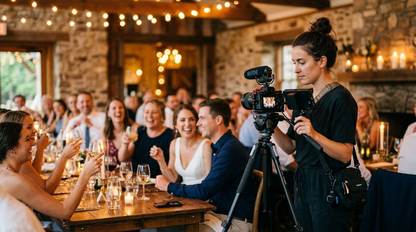 Wedding videography for rehearsal dinner coverage