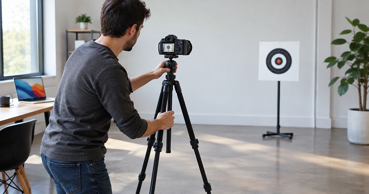 How tall should a tripod be for a target camera?