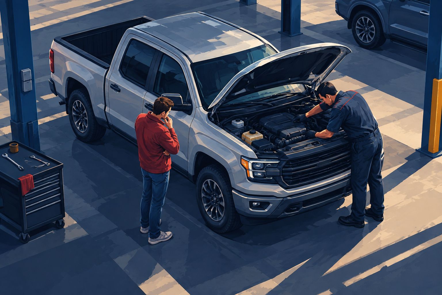 Independent engine inspection on an ordinary used pickup before purchase