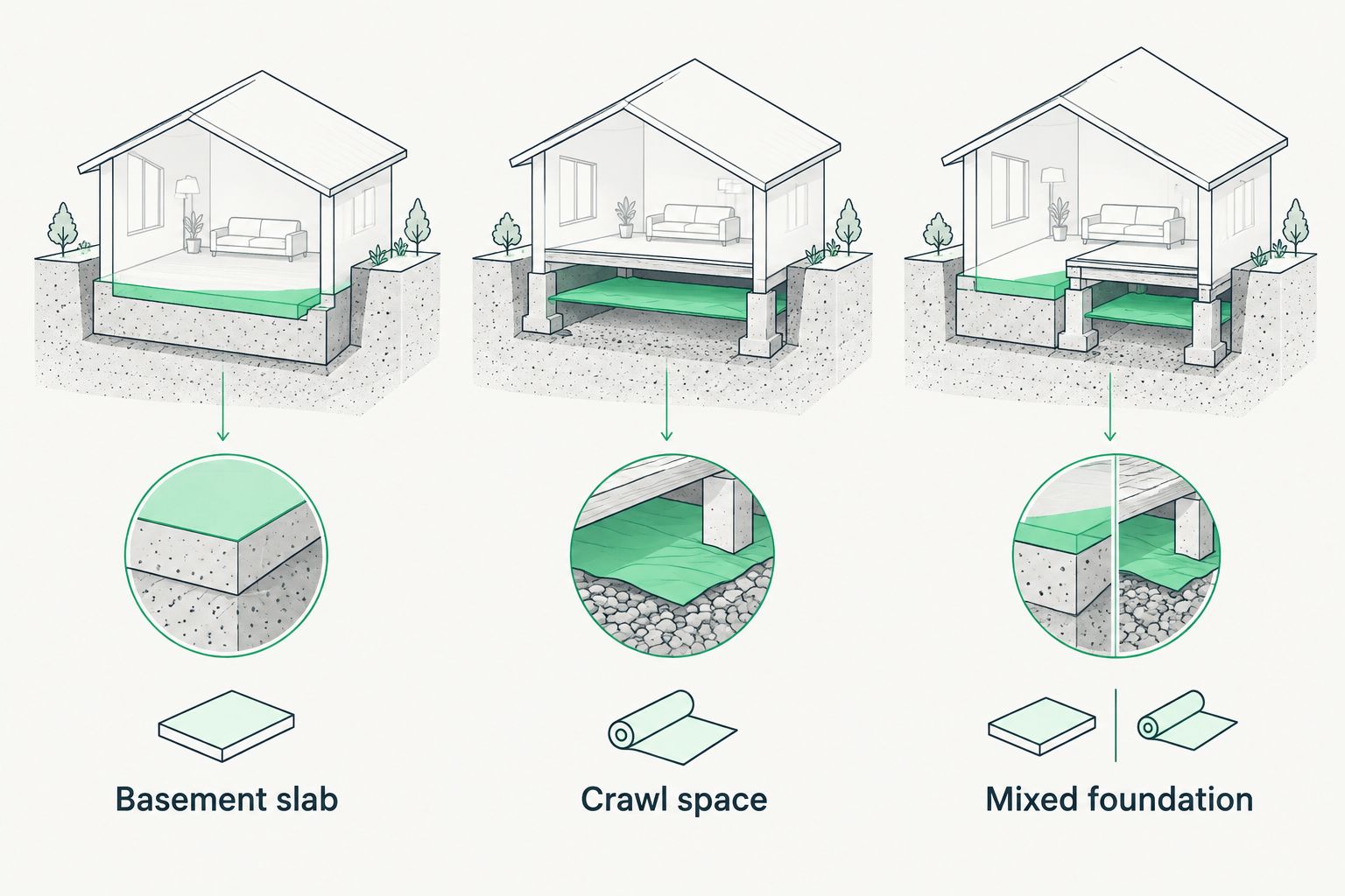 Three foundation types to discuss when planning a radon mitigation system