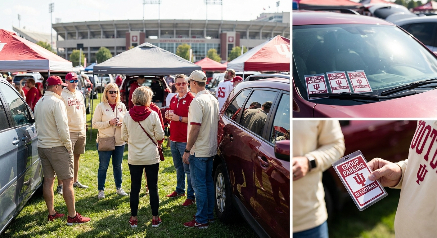 Group parking passes for IU football tailgate crews