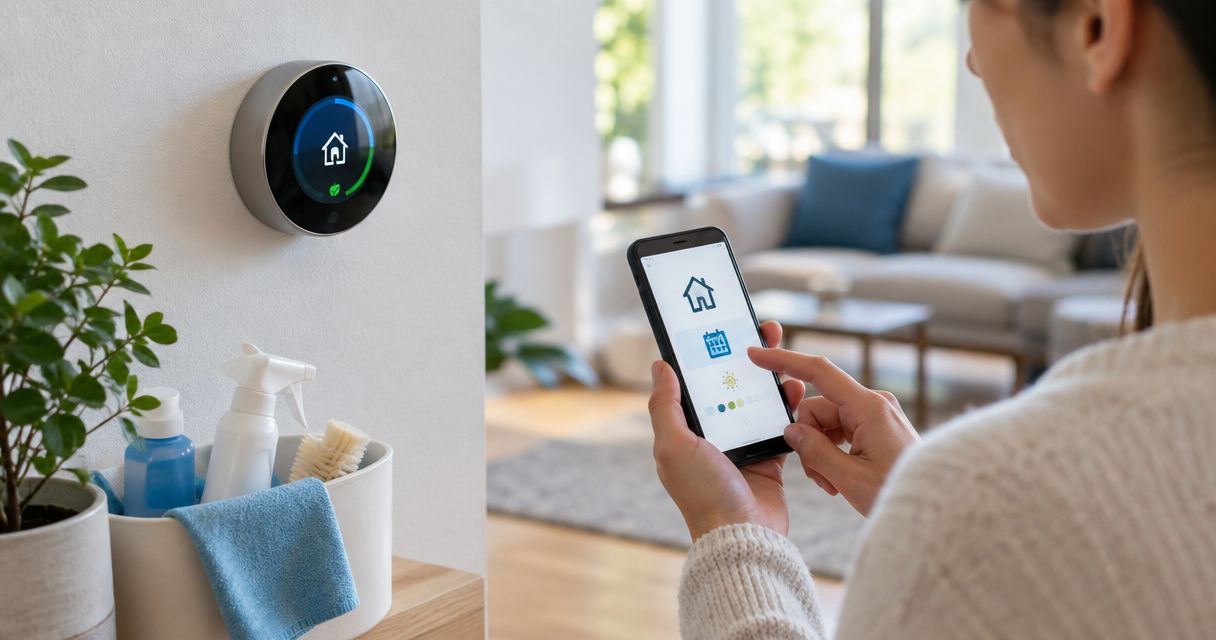 How to connect a smart thermostat to your cleaning day schedule