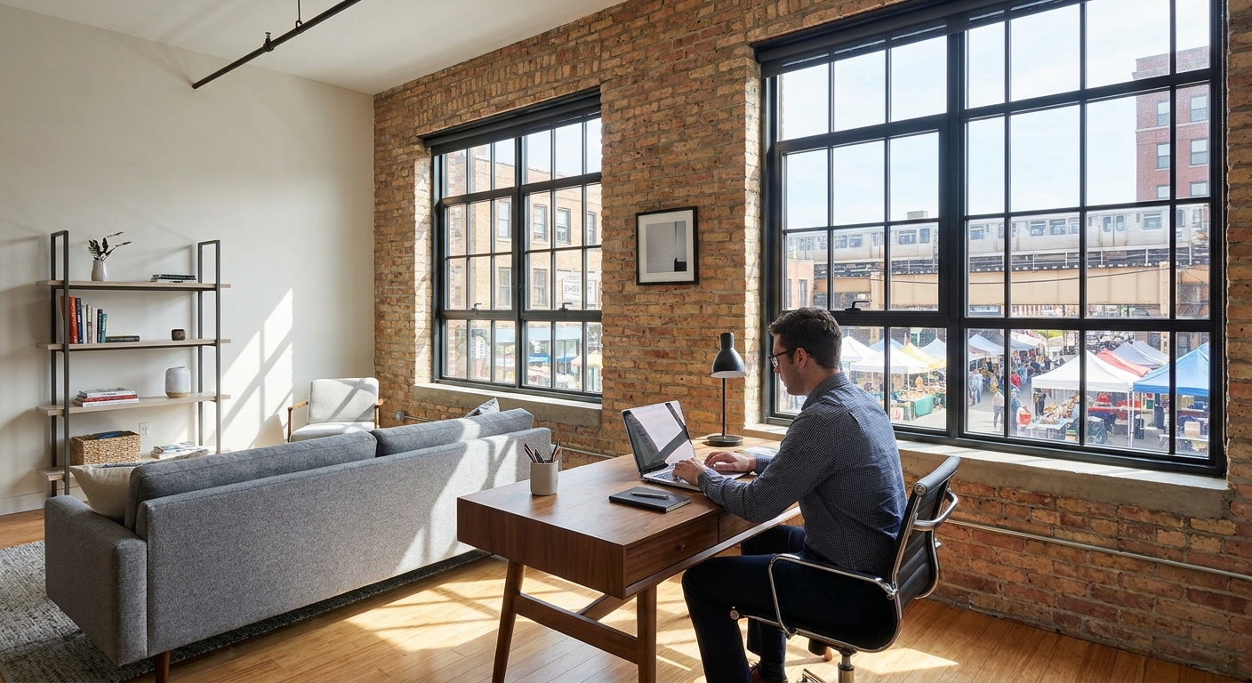 One bedroom apartments for solo professionals in Fulton Market