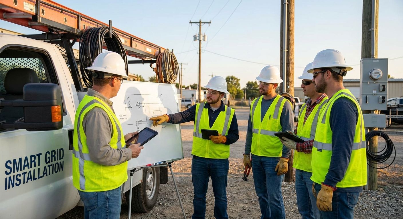 Safety staffing for smart grid and meter installation crews