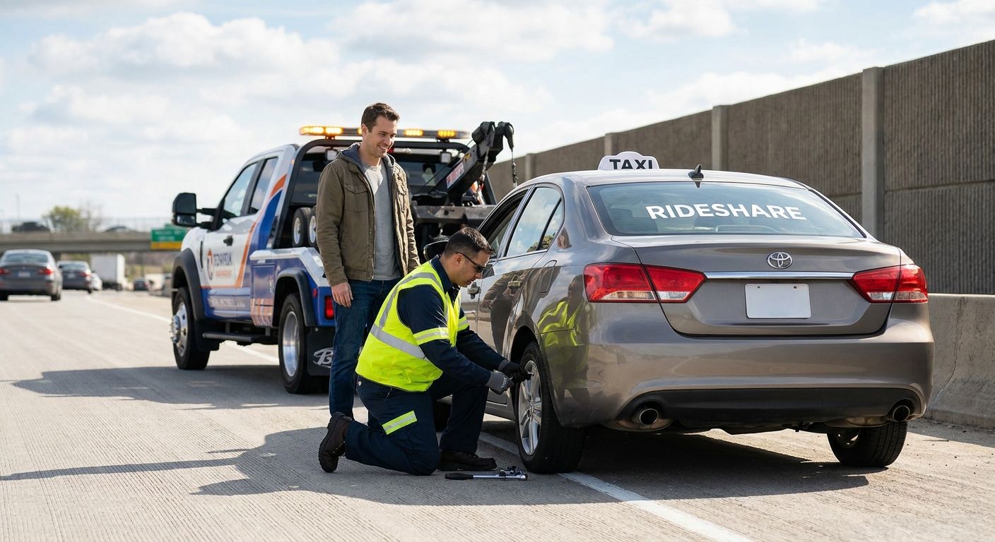 Roadside assistance for rideshare and taxi drivers