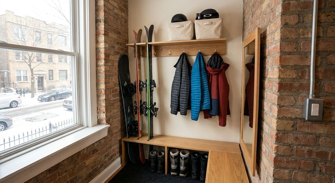 How to store winter sports gear in a Chicago apartment