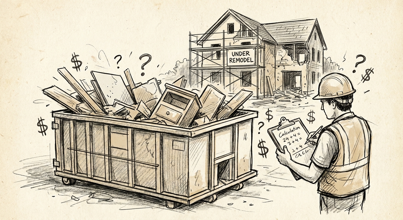 How to estimate dumpster rental costs for a remodel