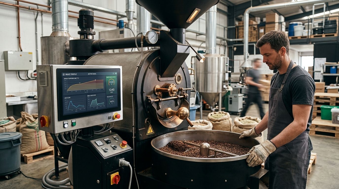 IoT monitoring for commercial coffee roasting facilities