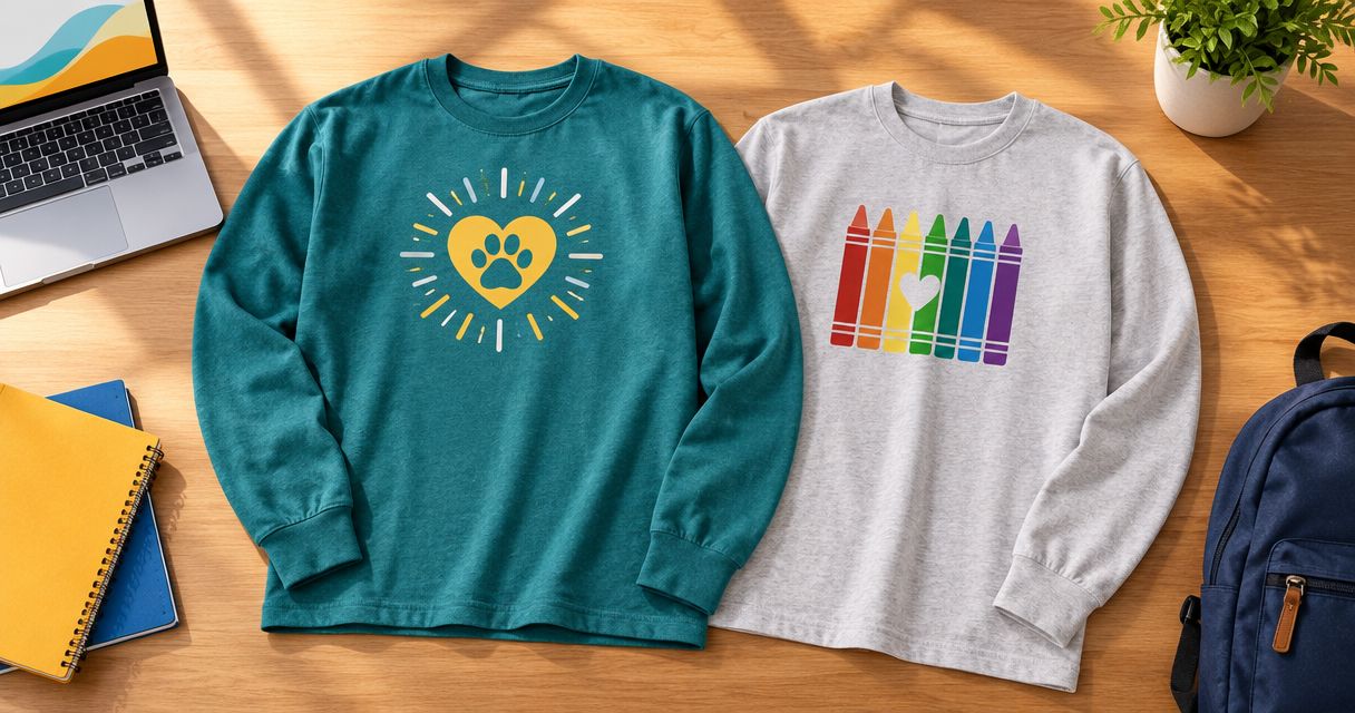 Custom long-sleeve shirts for school fundraisers