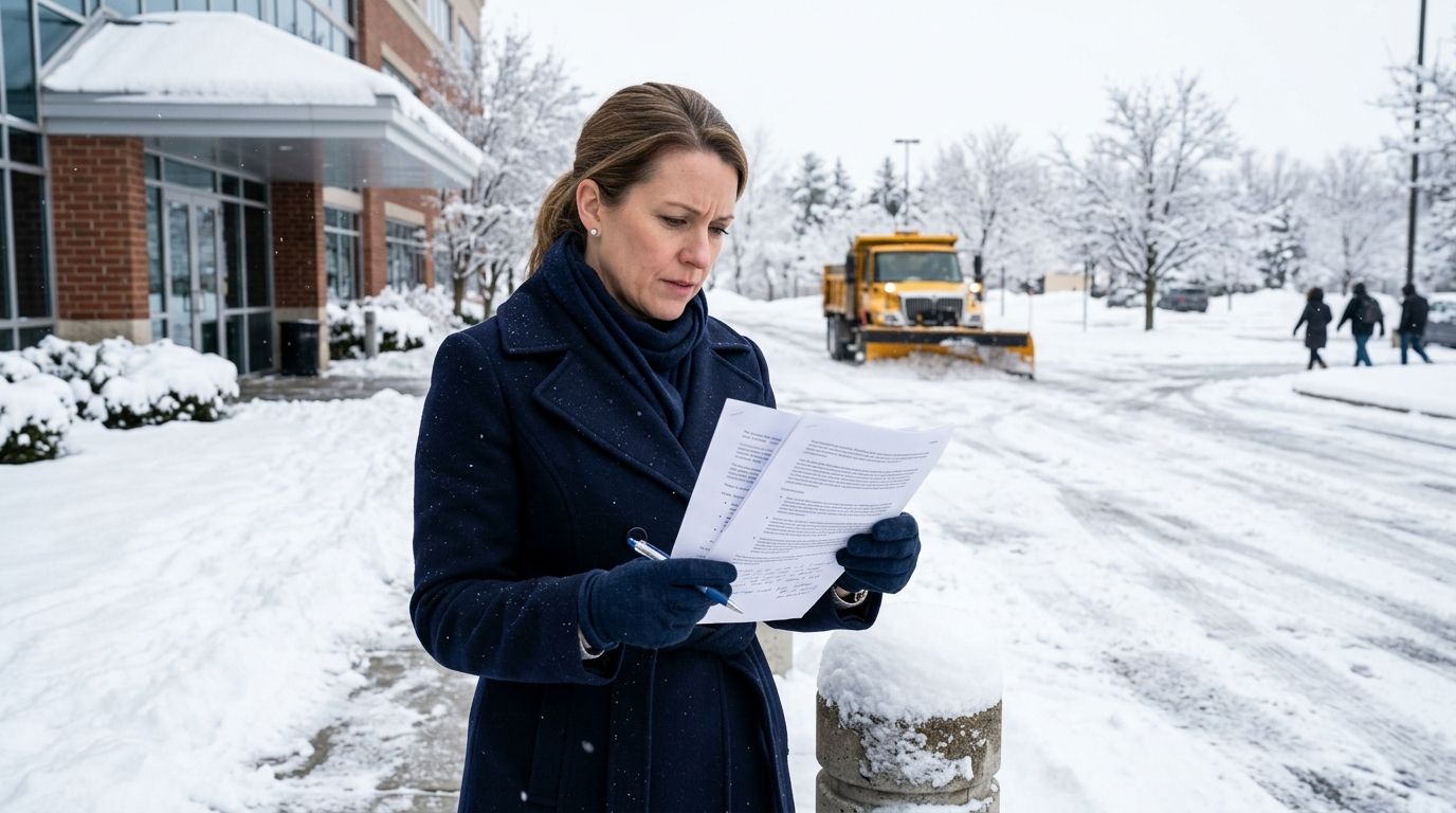 Can a property manager cancel a snow removal contract early?