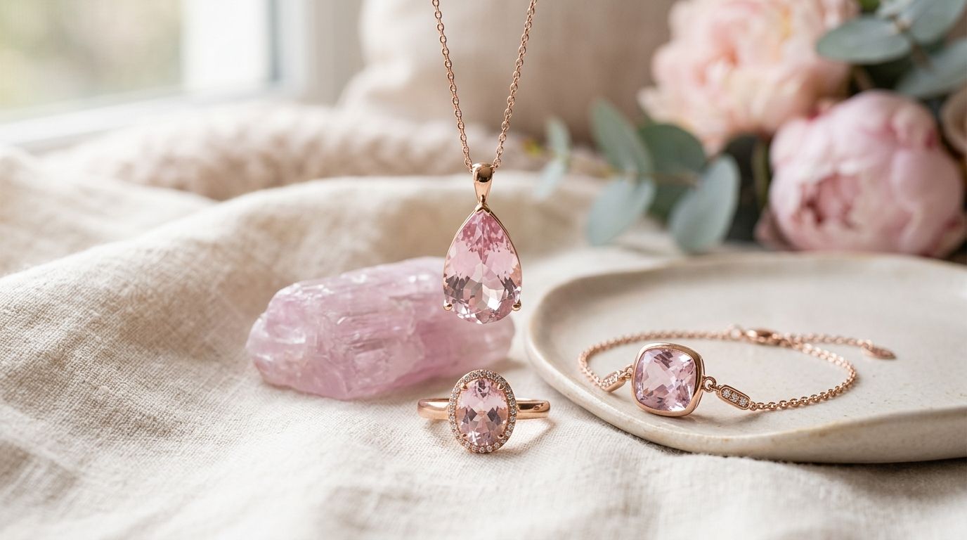 Kunzite jewelry for soft pink gemstone lovers